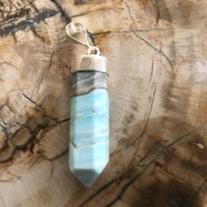 Caribbean Calcite Crystal - Crystal Point Pendant